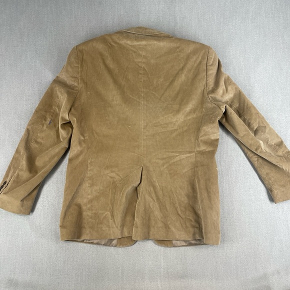 Stafford Essintals Men's Tan Overcoat Size Unknown Fancy Indoor Party Jacket - Picture 6 of 7